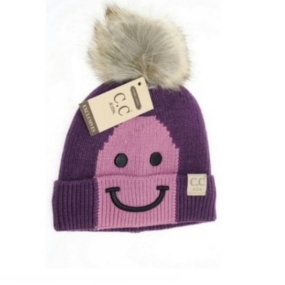 CC Kids Beanie Wear a Smile. Purple/Lavender - Picture 1 of 6